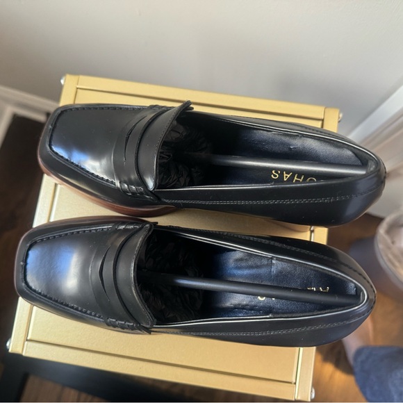 Alohas Busy Black - stacked heel black loafers. Size 38 / 7.5. New in box. - Picture 3 of 7